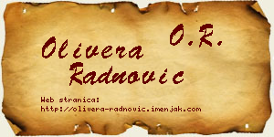 Olivera Radnović vizit kartica